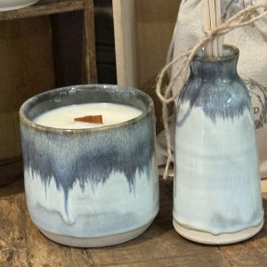 ceramic candles and diffusers pure cariad pure essential oils pure soy wax wood wick rattan reeds refillable refills
