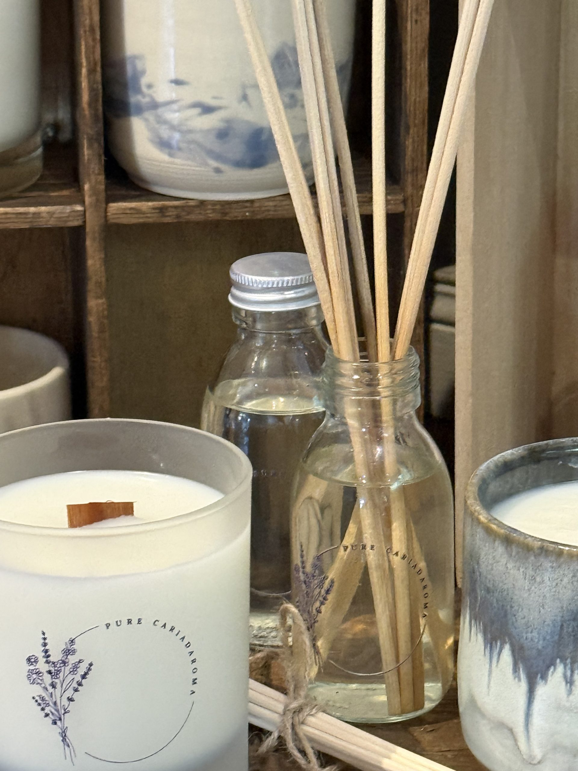 pure cariad candles and diffusers pure essential oils pure soy wax wood wick rattan reeds refillable refills